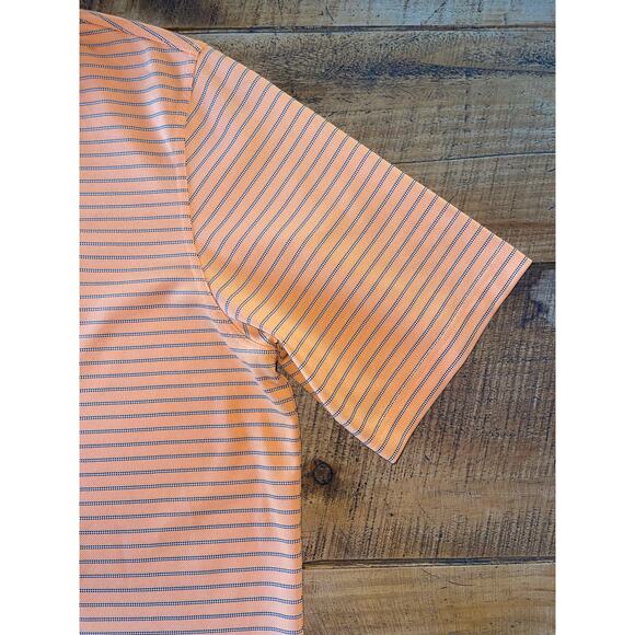 Mens Bobby Jones Performance Orange Striped Short Sleeve US Open Golf Polo Large - Picture 3 of 8